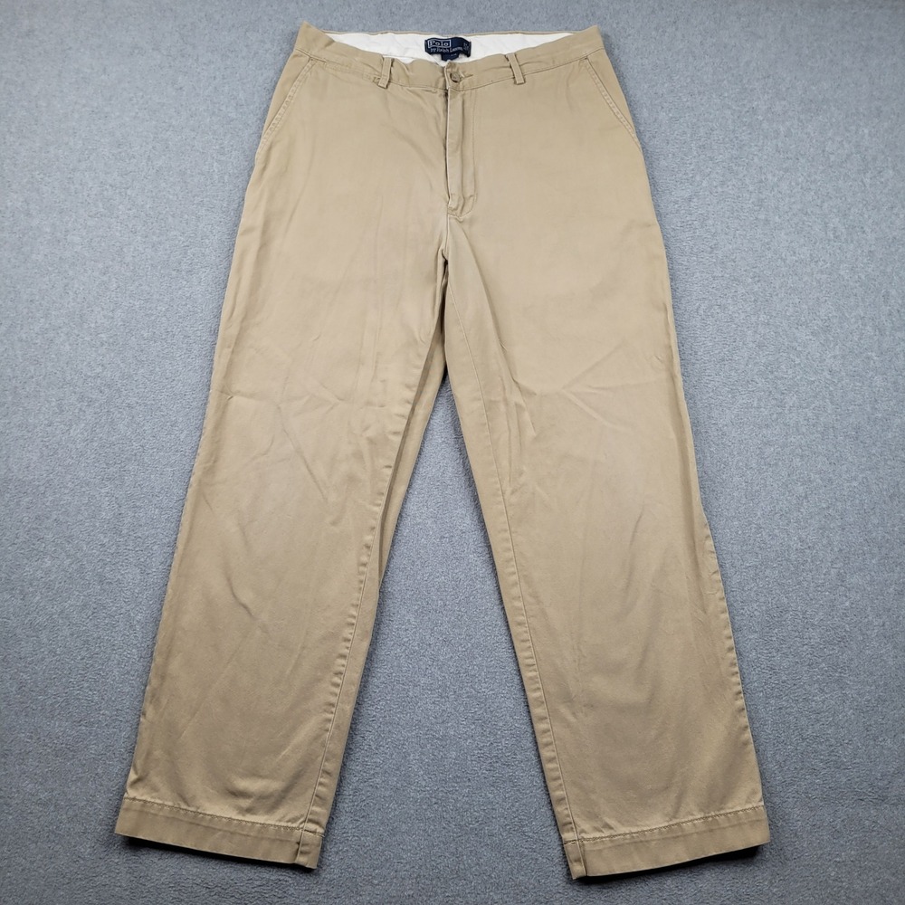 Polo Ralph Lauren Classic Chino Pants Mens 34x30 Tan Khaki Straight Leg Cotton